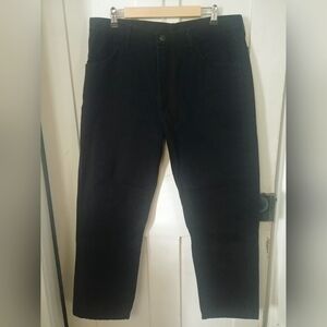 New Mens Rustler Straight Leg Cotton Denim Black Jeans 38x30 90s Y2K (D)